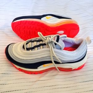 NIKE Air Max 97 Pure Platinum Grey Navy Running Training Shoes NEW Womens Sz 6